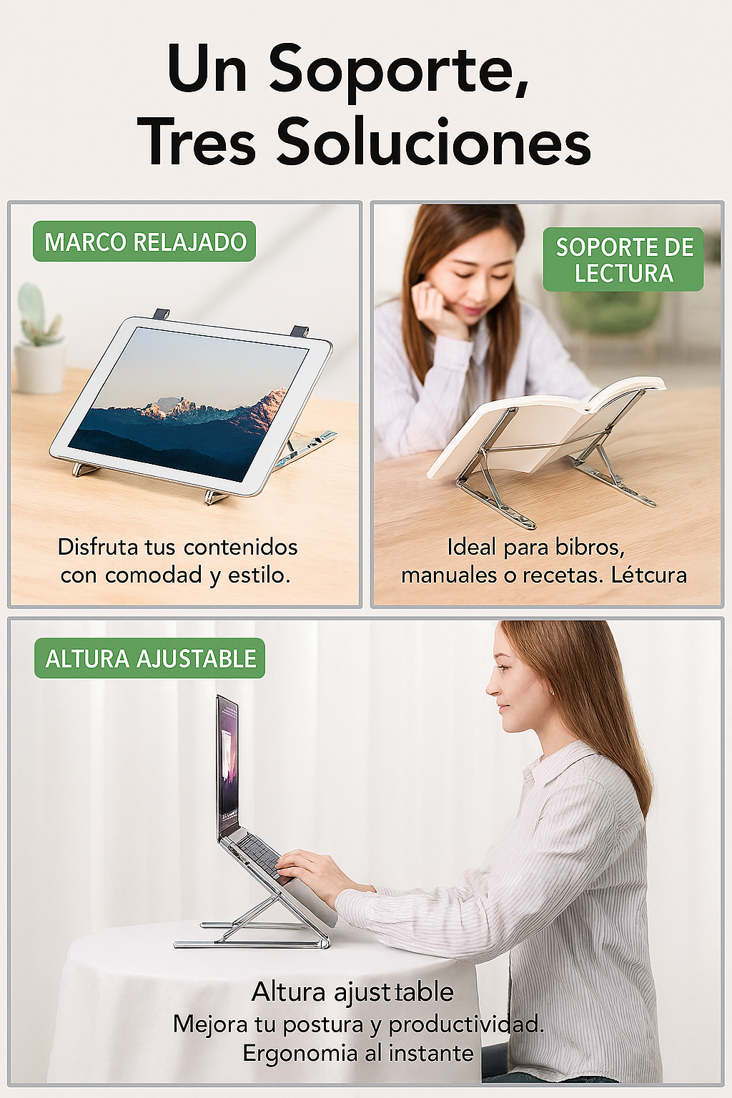 Soporte para ordenador – Plegable y Ajustable
